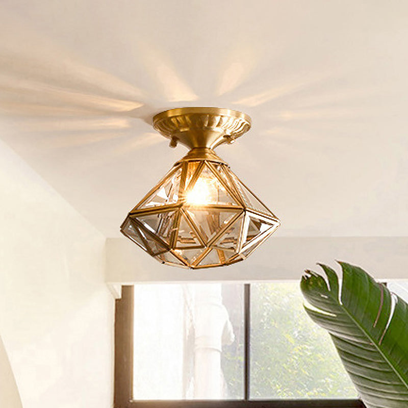 StarGlow – Traditional Brass Ceiling Light with Clear Glass