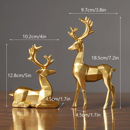 Geometric Reindeer Sculptures