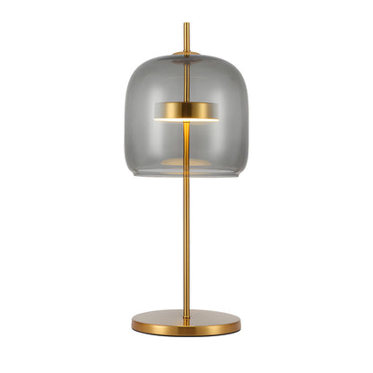 LumiLux - Smoked Glass Table Lamp for a Warm Ambiance