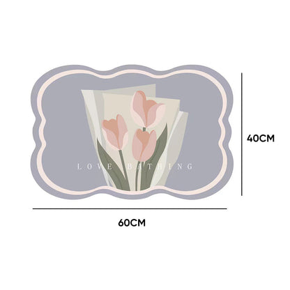 Super Absorbent Flower Non-Slip Mat for Bathroom