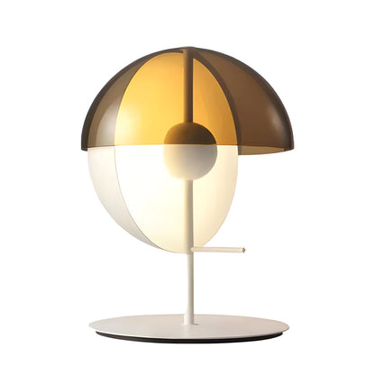 Theia - Table Lamp with Vertical Half-Sphere and Horizontal Smoked Screen