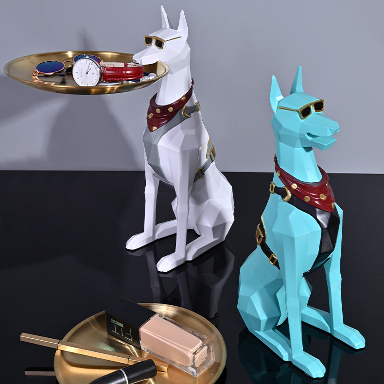 Geometric Doberman Key Tray