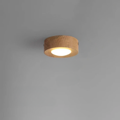 WoodAura - Walnut Ceiling Light with LED Spot