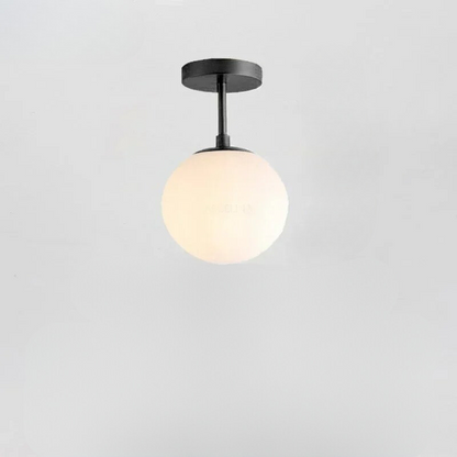 Nordic LED Glass Ceiling Light – Elegant White Sphere for Every Space