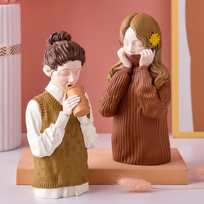 Modern Sweater Girl Figurines