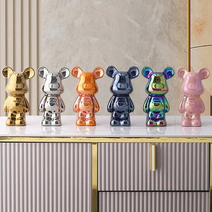 Unique Metallic Bear Penny Bank - Decorative Coin Bank for Home Decor