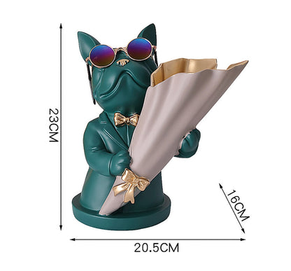 Cool Frenchie Statue Vase