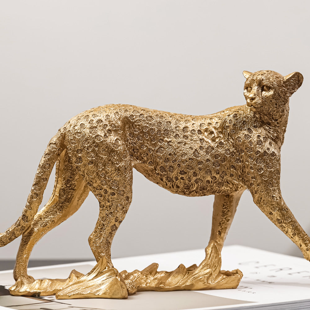 Golden Leopard Figurines