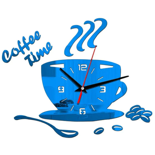 CoffeeTime - Original Coffee Cup Mirror Wall Clock