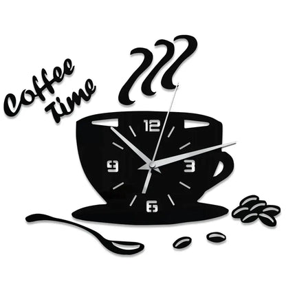 CoffeeTime - Original Coffee Cup Mirror Wall Clock