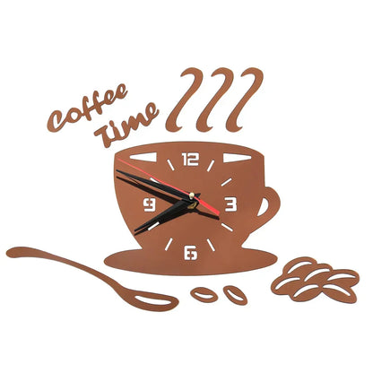 CoffeeTime - Original Coffee Cup Mirror Wall Clock