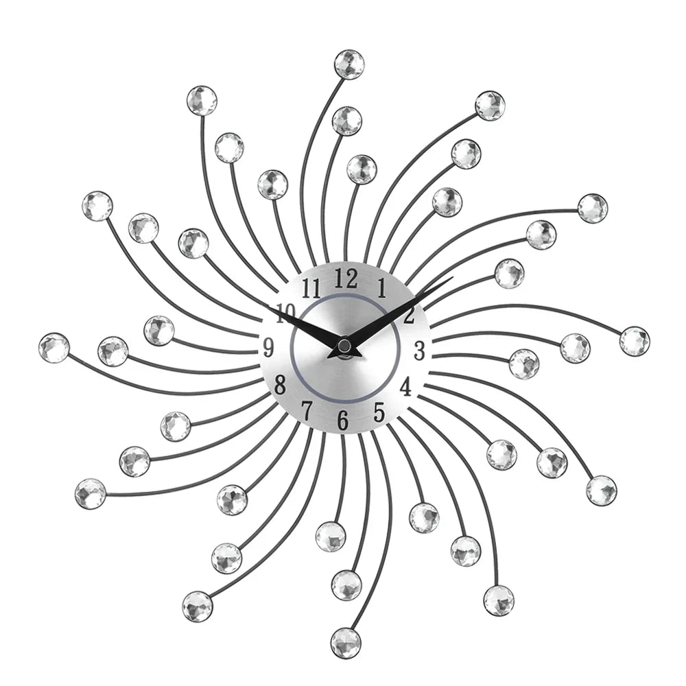 Radiant Wall Clock with Crystal Sunburst