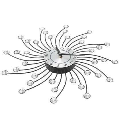 Radiant Wall Clock with Crystal Sunburst