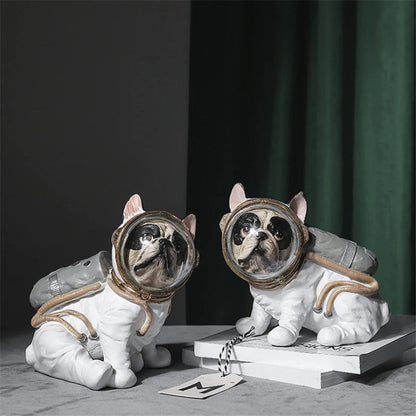 Space Bulldog Astronaut Figurines