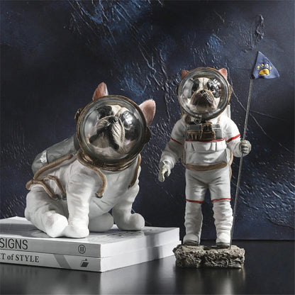 Space Bulldog Astronaut Figurines