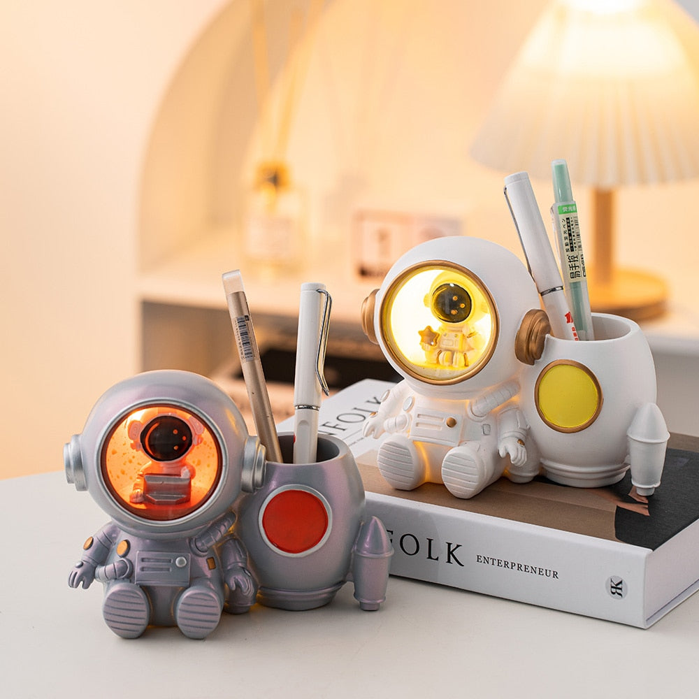 LED Astronaut Pen Holder