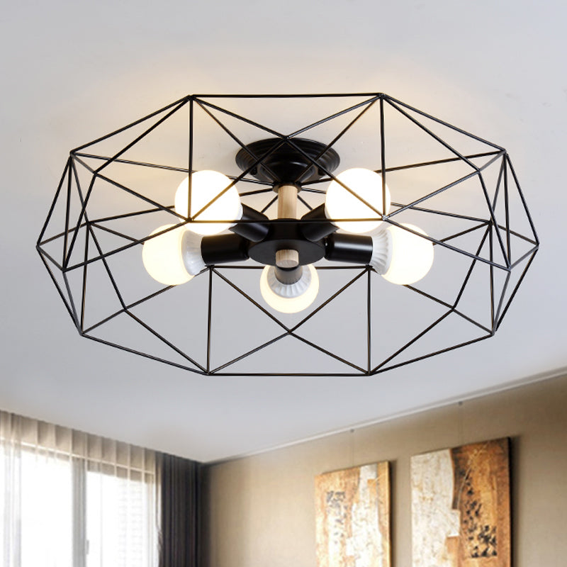 IndustrialGlow – Semi-recessed ceiling lamp with geometric design