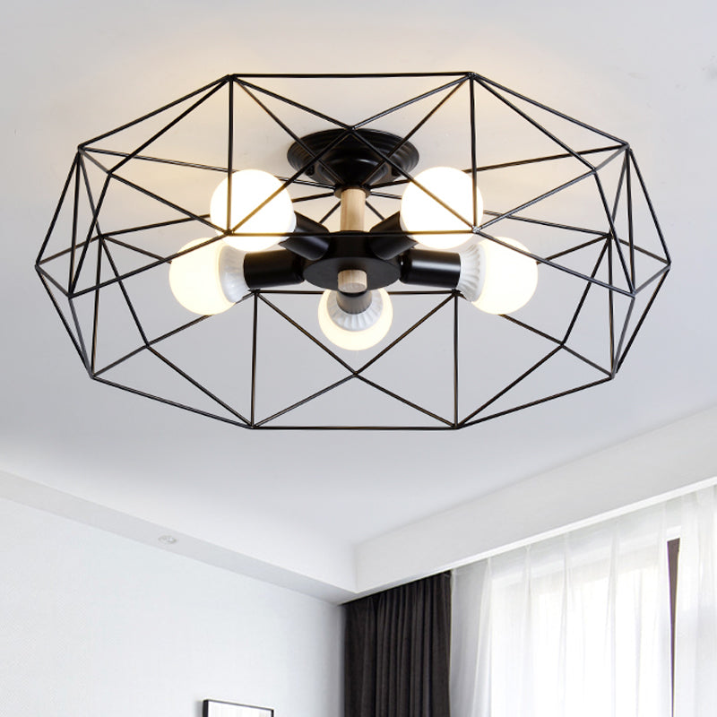 IndustrialGlow – Semi-recessed ceiling lamp with geometric design