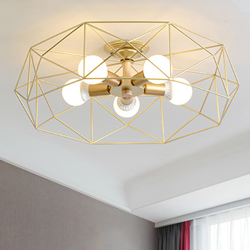 IndustrialGlow – Semi-recessed ceiling lamp with geometric design