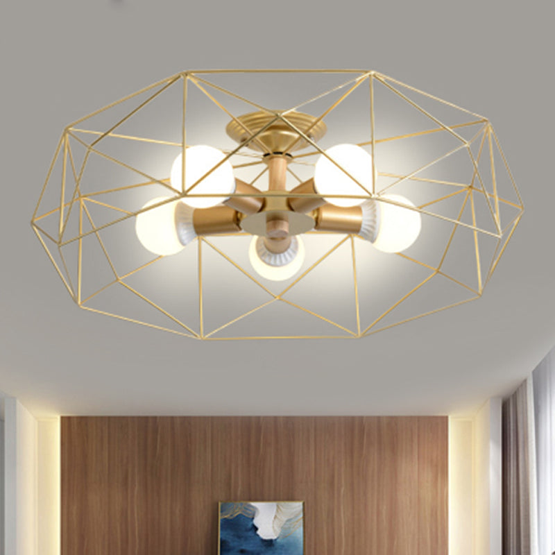 IndustrialGlow – Semi-recessed ceiling lamp with geometric design