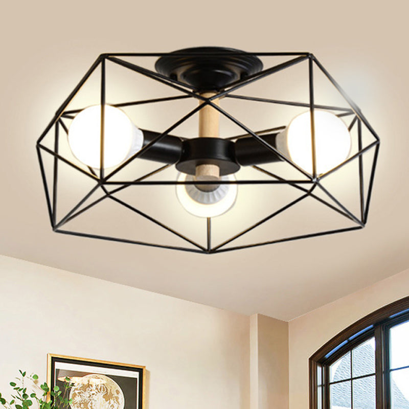 IndustrialGlow – Semi-recessed ceiling lamp with geometric design