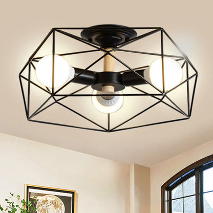 IndustrialGlow – Semi-recessed ceiling lamp with geometric design