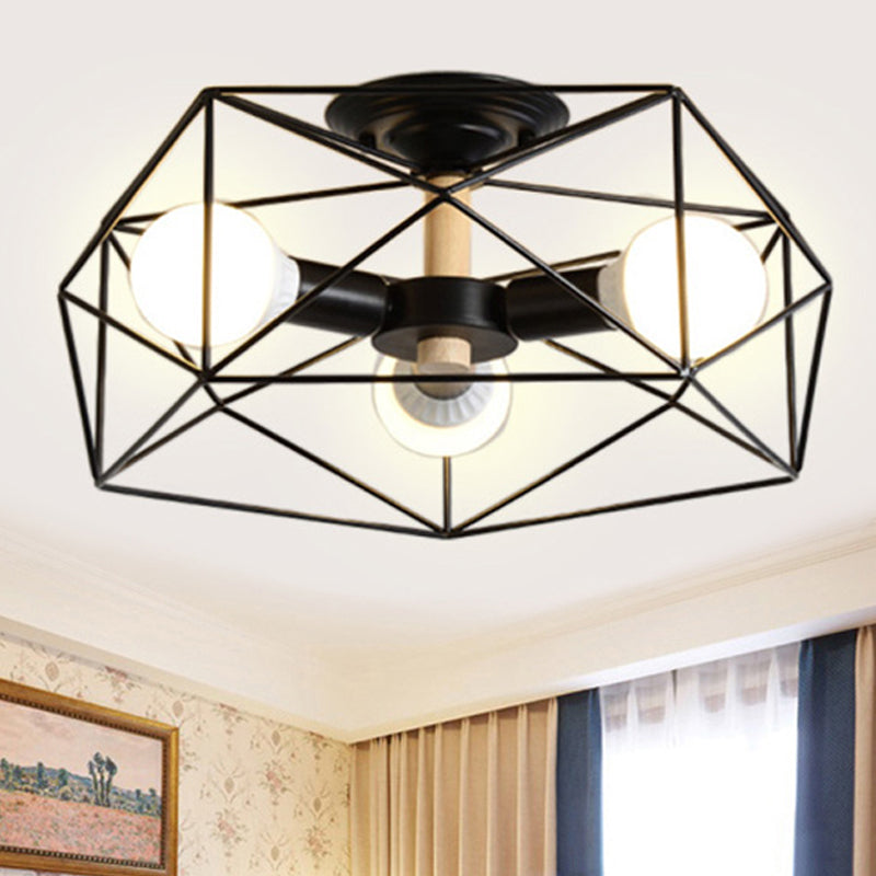 IndustrialGlow – Semi-recessed ceiling lamp with geometric design