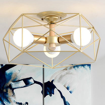 IndustrialGlow – Semi-recessed ceiling lamp with geometric design