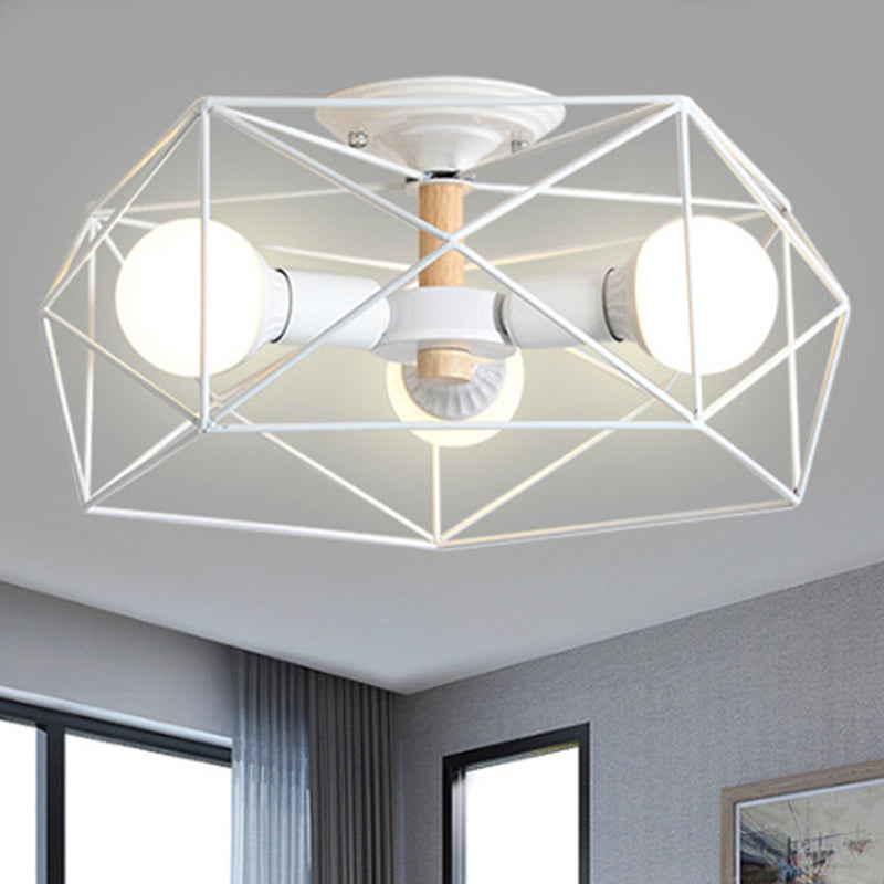 IndustrialGlow – Semi-recessed ceiling lamp with geometric design