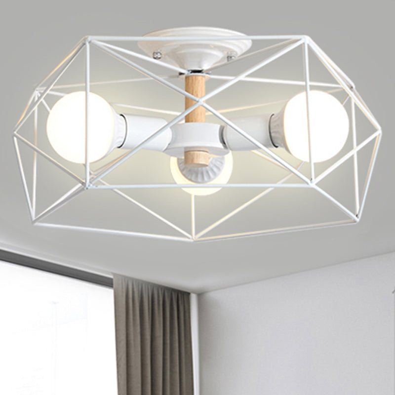 IndustrialGlow – Semi-recessed ceiling lamp with geometric design