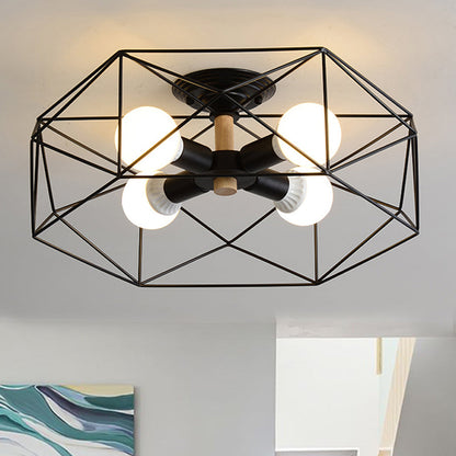 IndustrialGlow – Semi-recessed ceiling lamp with geometric design