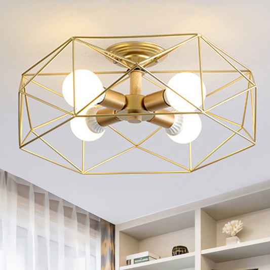 IndustrialGlow – Semi-recessed ceiling lamp with geometric design