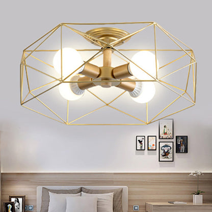 IndustrialGlow – Semi-recessed ceiling lamp with geometric design