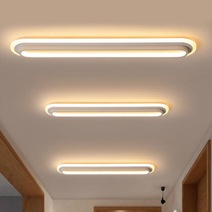 Oval LED Ceiling Lamp Black/White with Acrylic Diffuser