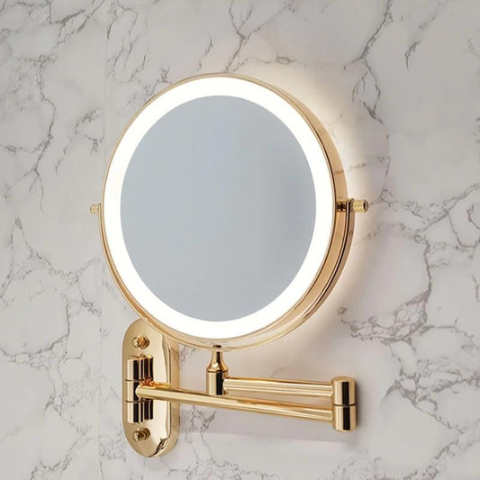 Gold Rechargeable LED Magnifying Makeup & Bathroom Vanity Mirror