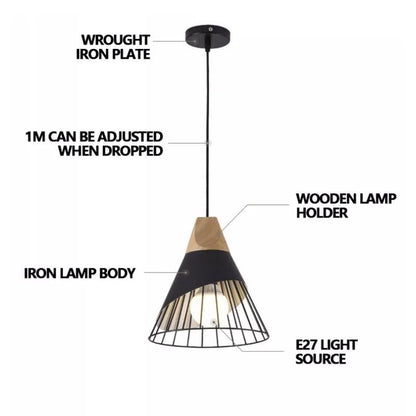 Nordic Industrial Wood Pendant Lights