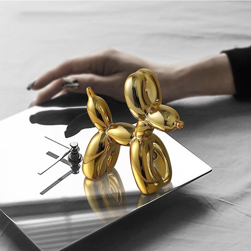 Metallic Balloon Dog Figurine