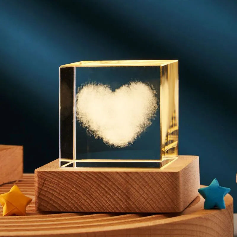 CrystalCube™ 3D Transparent Crystal Cube Night Lamp