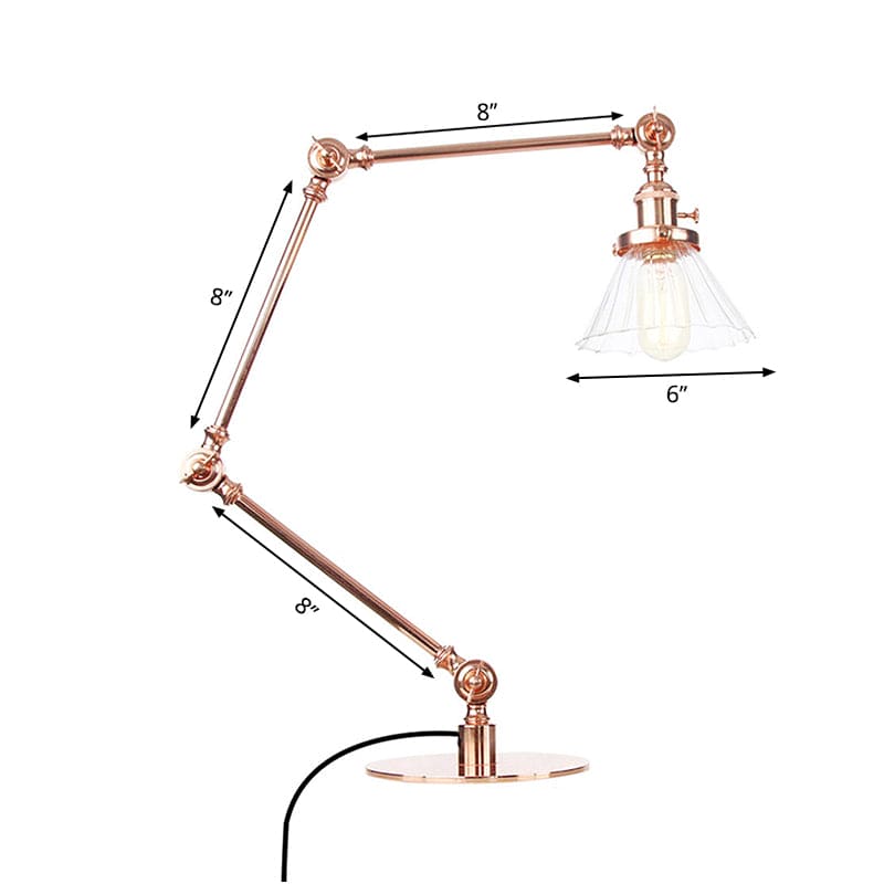 LumiClear - Elegant Cone Shaped Clear Glass Table Lamp