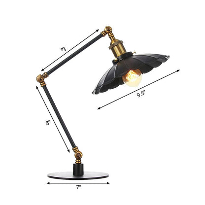 LichtStijl - Adjustable Vintage Lamp with Sculpted Metal Shade