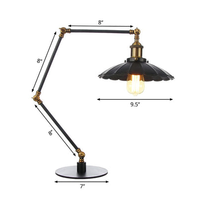 LichtStijl - Adjustable Vintage Lamp with Sculpted Metal Shade