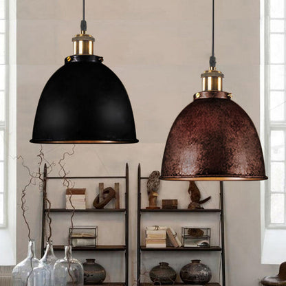 DomeLight - Wrought Iron Hanging Lamp with Atmospheric Appearance