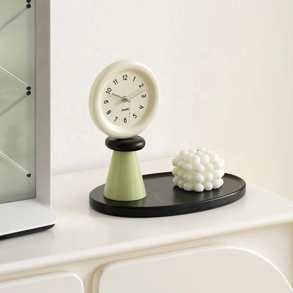 Betty Retro Abstract Desk Clock with Display Tray