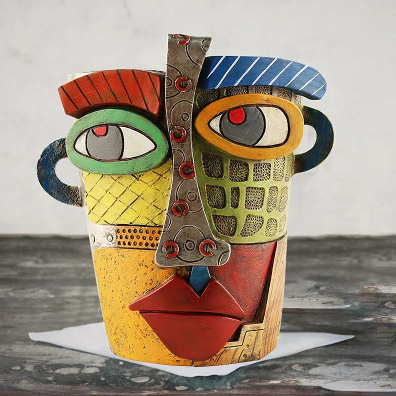 Abstract Face Pot