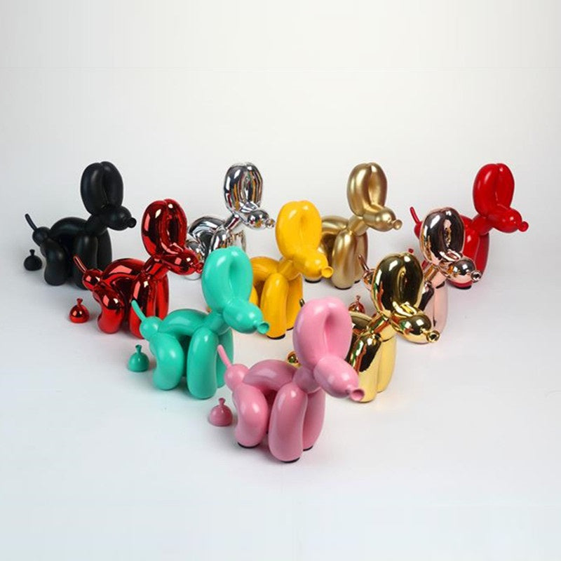 Whimsical Balloon Dog Pooping Decor - Unique Resin Art Piece