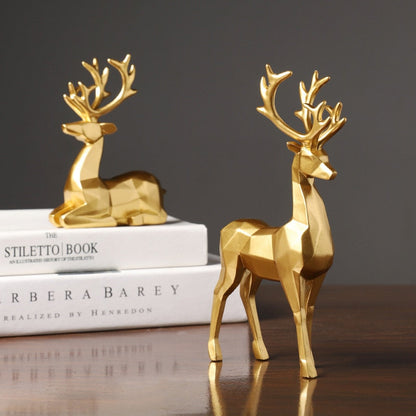 Geometric Reindeer Sculptures