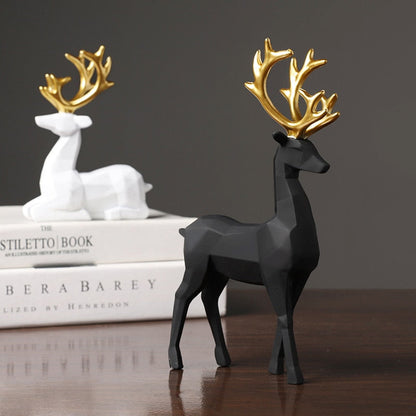 Geometric Reindeer Sculptures