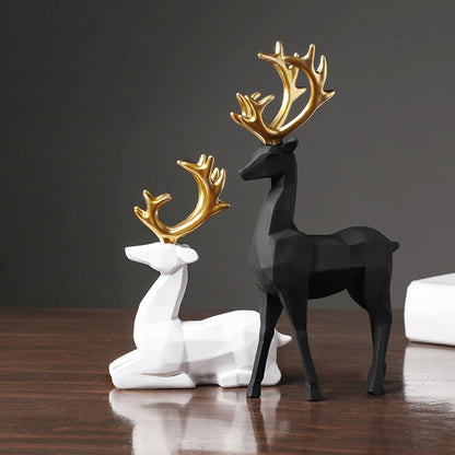 Geometric Reindeer Sculptures