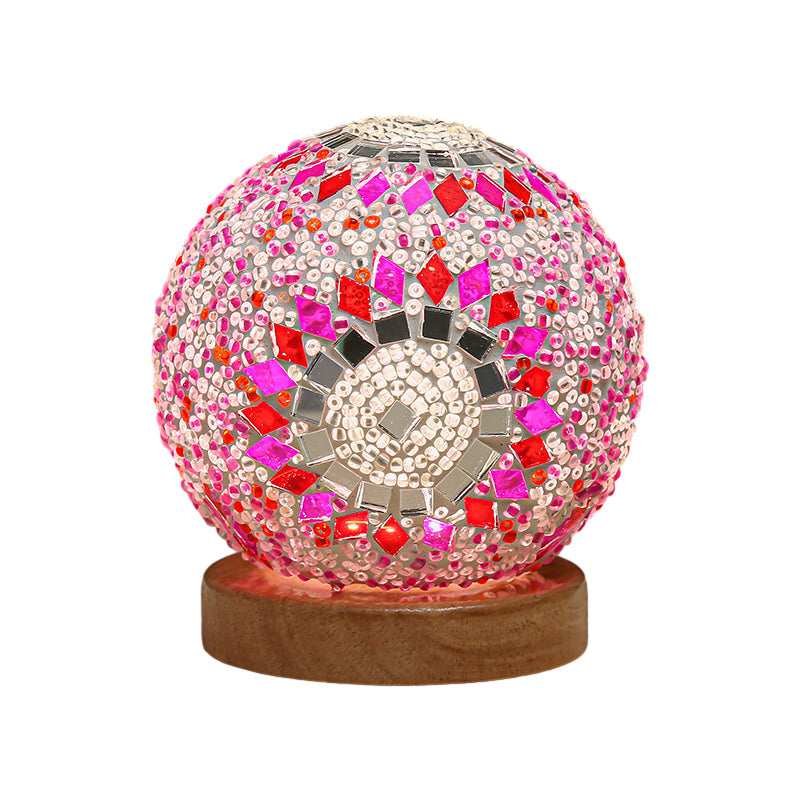 GloedNest - Dimmable Boho Baroque LED Spherical Glass Table Lamp with Mosaic Lighting 3.9"