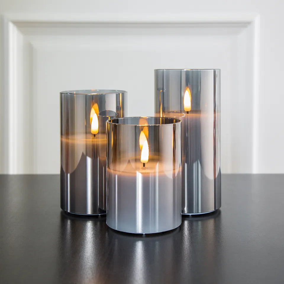 CANDLY™ set of three: electric light flame candles